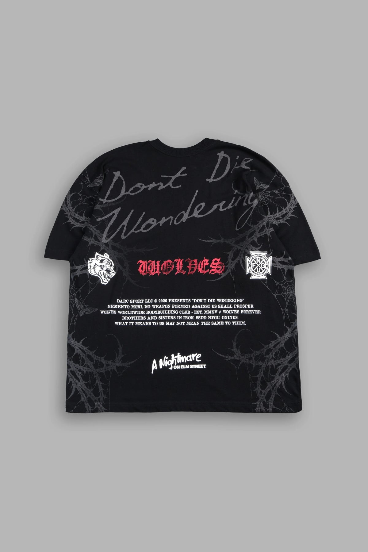 DONT DIE WONDERING MYSTERY TEE IN BLACK