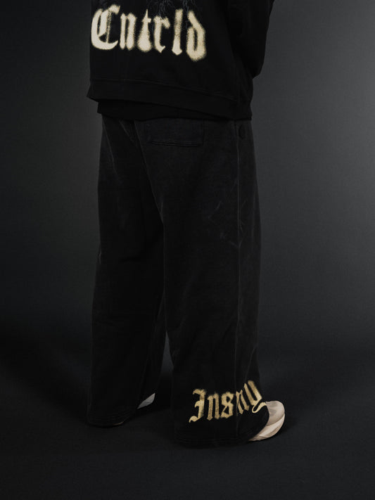 WIDE LEG SWEATS BLACK