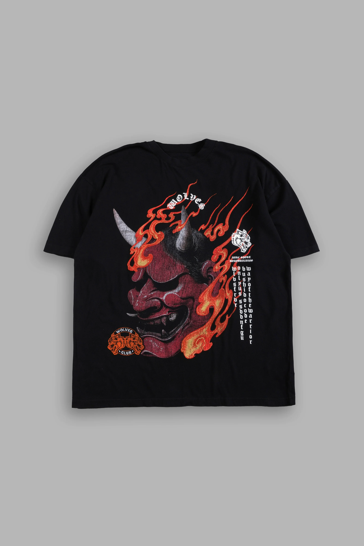 WOLVES CLUB ONI INFERNO PREMIUM OVERSIZED TEE IN BLACK