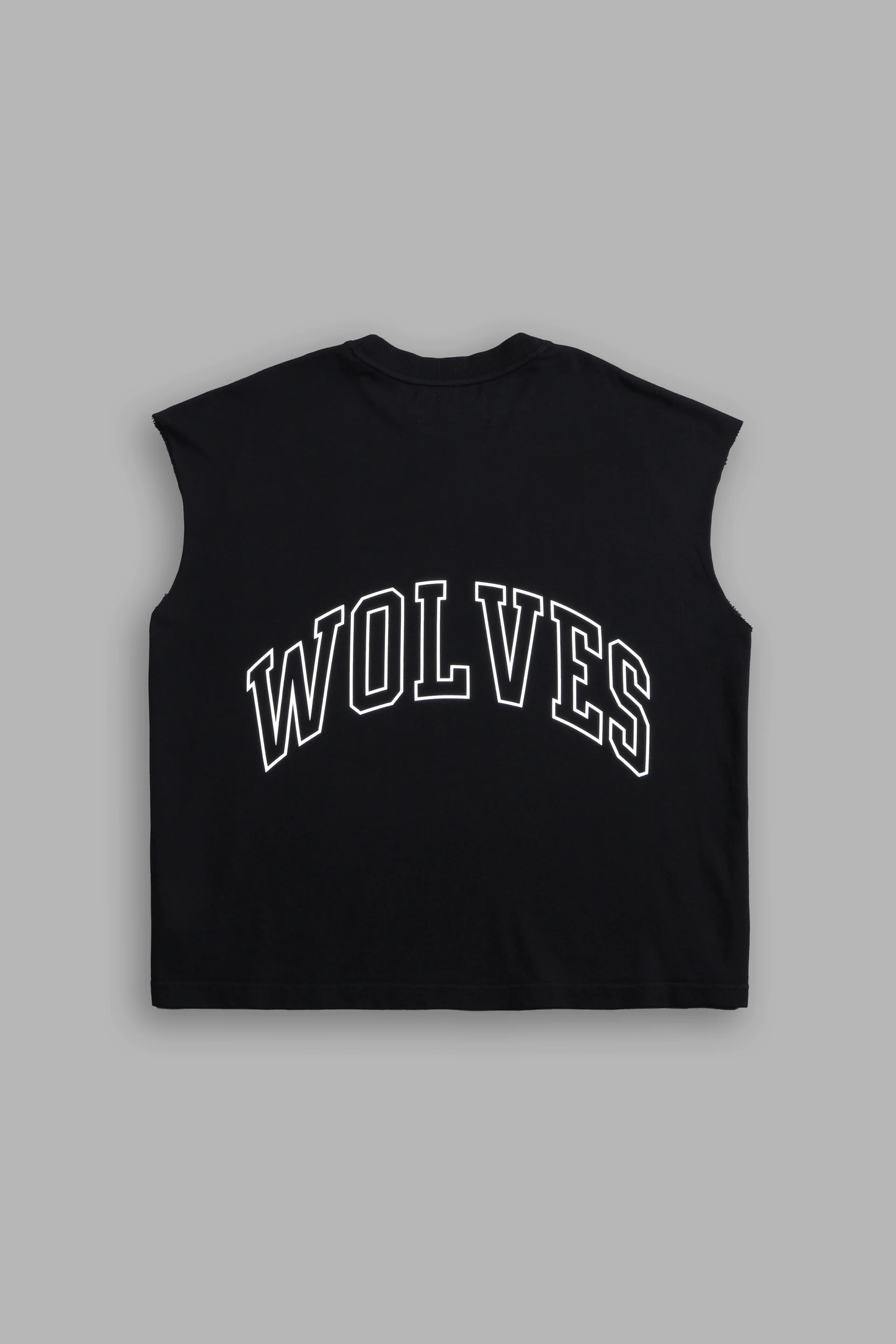 POWERHOUSE WOLVES PREMIUM "BOX CUT" MUSCLE TEE IN BLACK