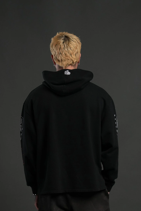 BLOOD THIRSTY WEBS "MOATY" HOODIE IN BLACK