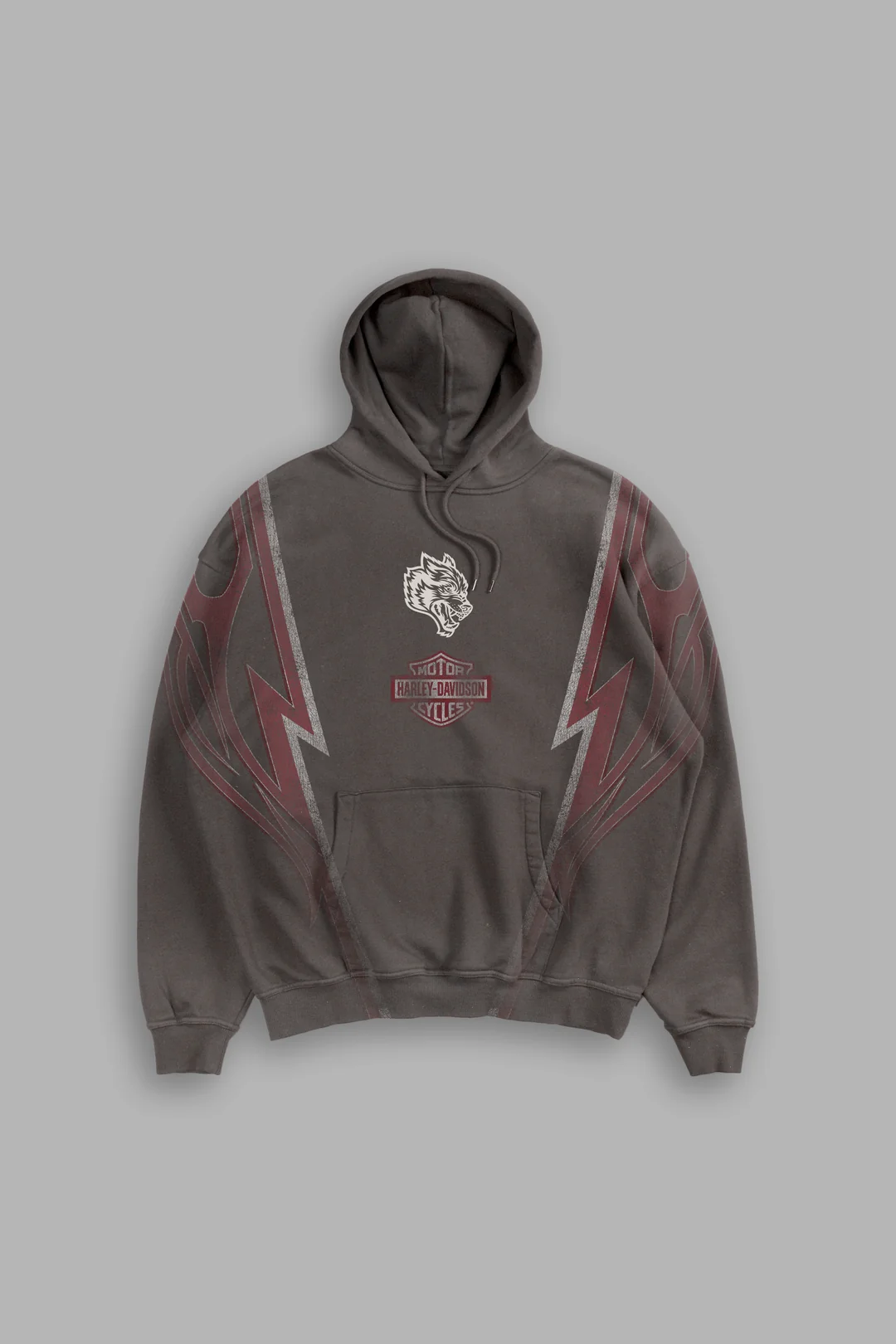 IRON SAKURA BISHOP HOODIE IN DARC BROWN DRIFT WASH