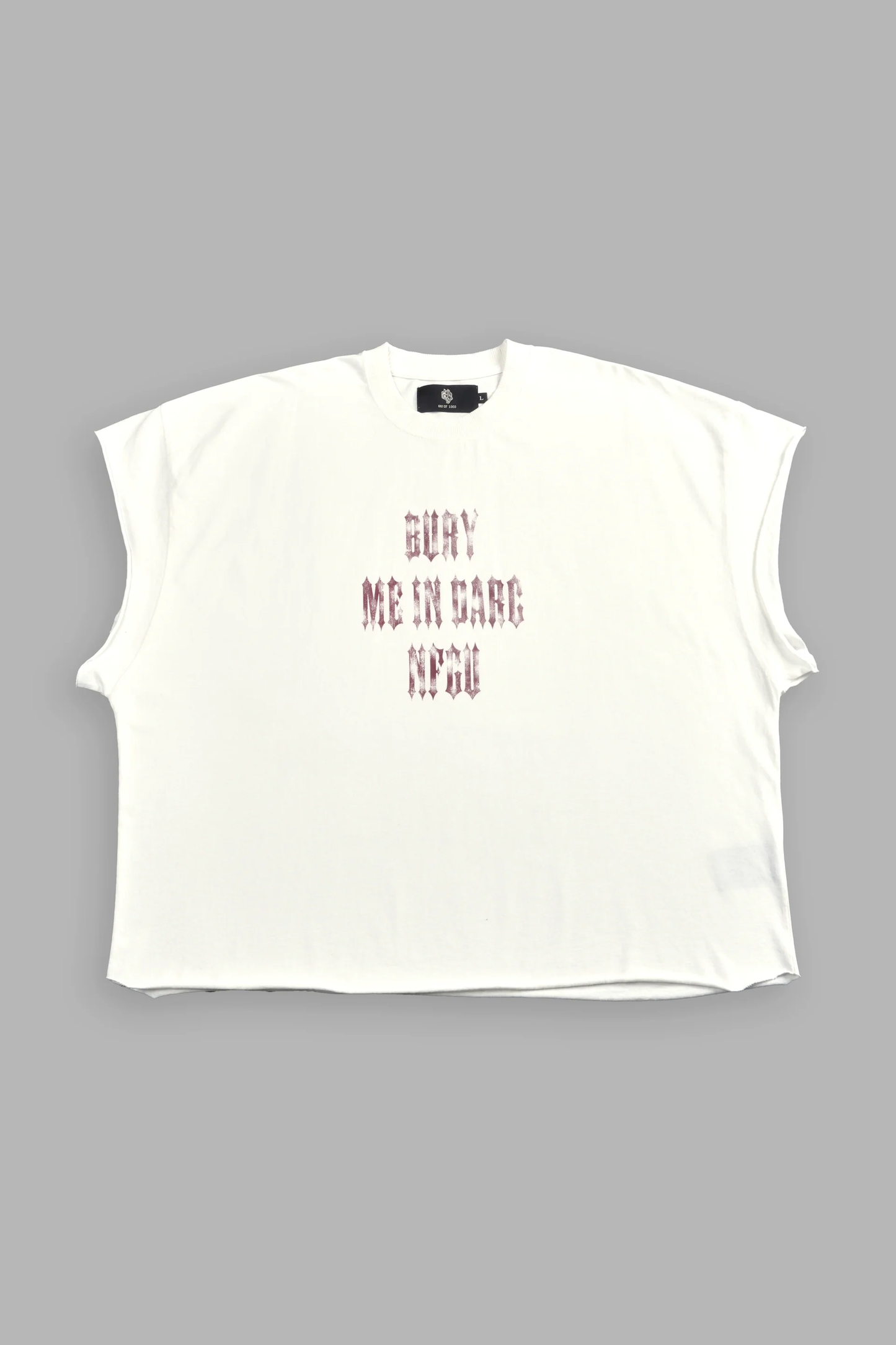 BURY ME IN DARC FOREVER GRUNGE CUT-OFF TEE IN CREAM
