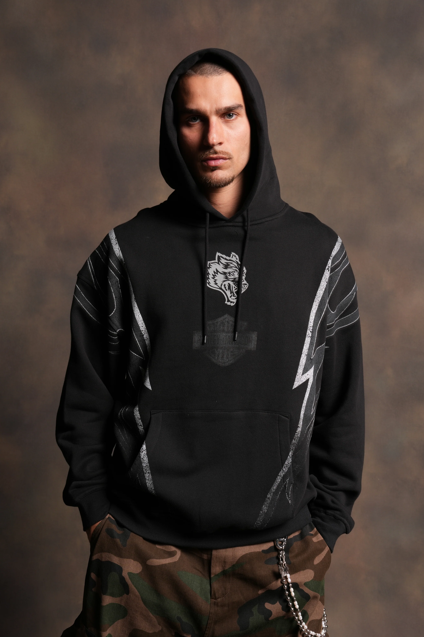 IRON SAKURA BISHOP HOODIE IN BLACK