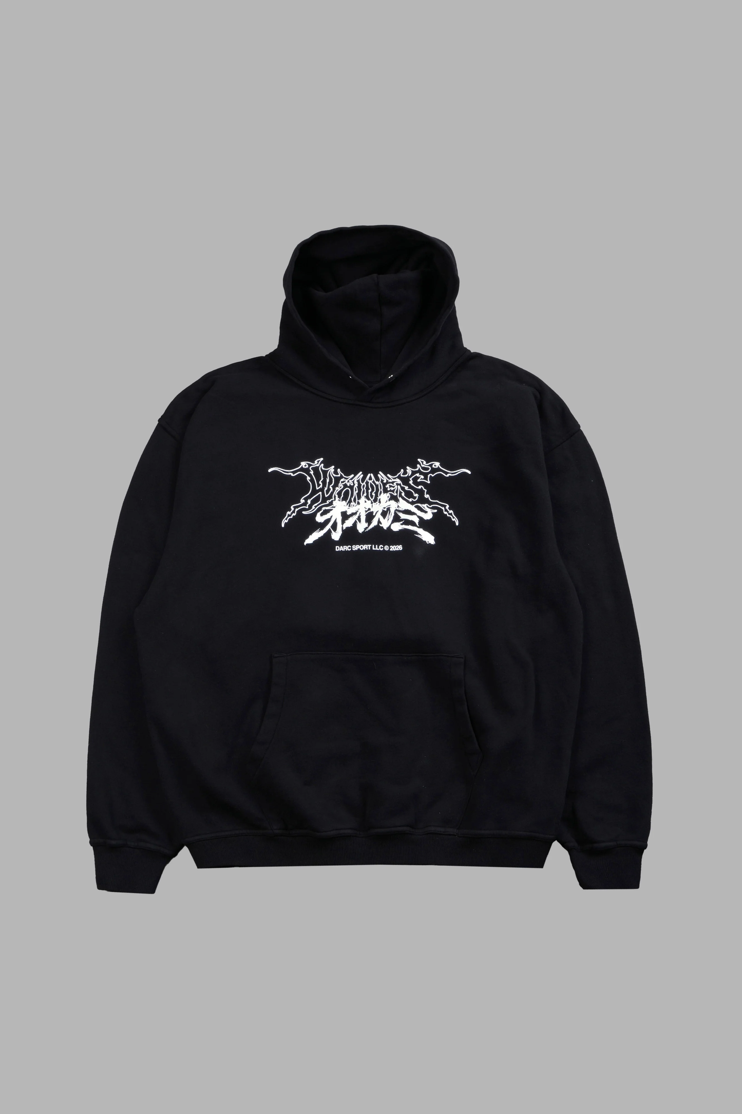 SAMURAI AND THE WOLF PIERCE HOODIE IN BLACK