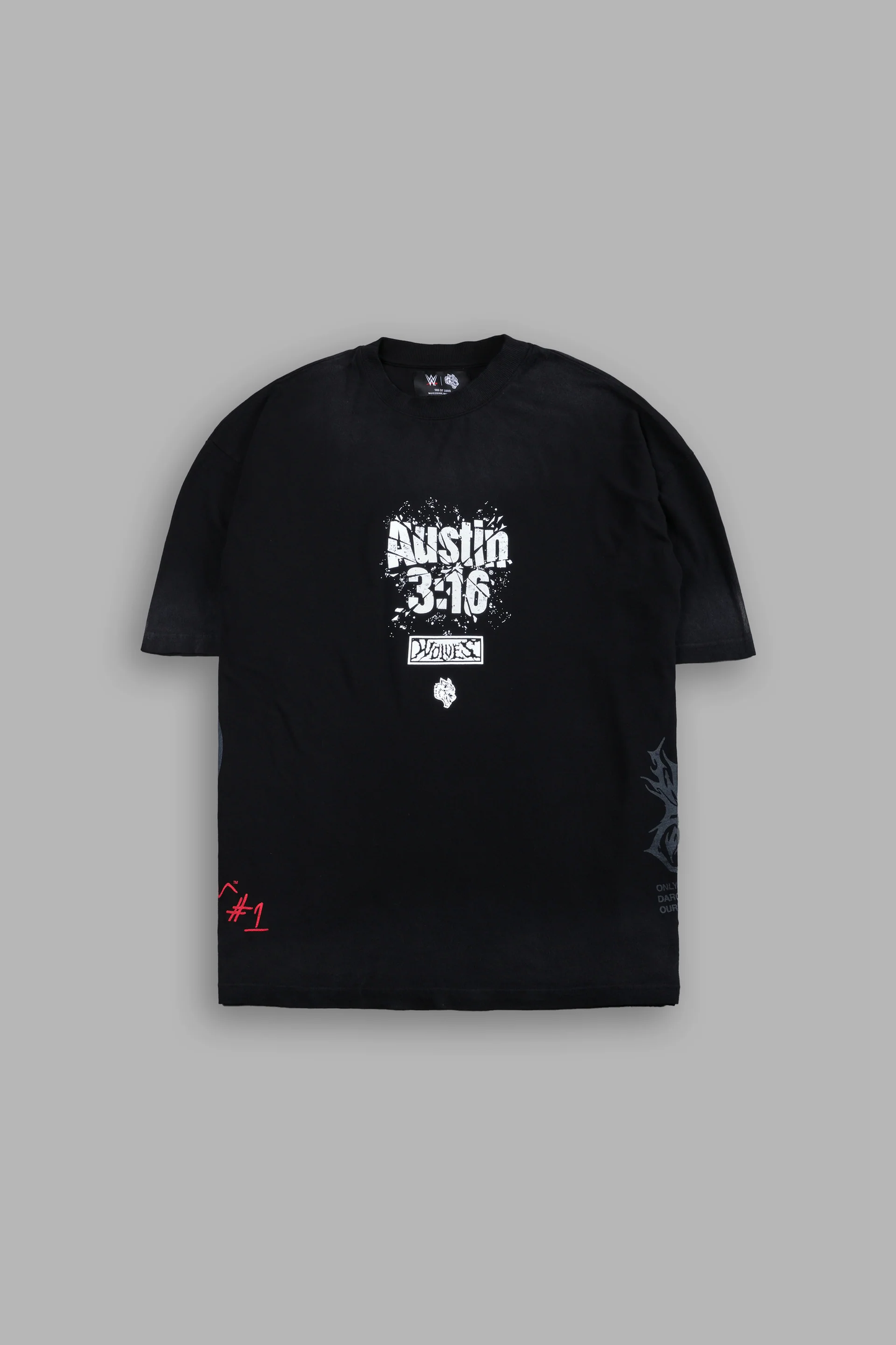 RAISE HELL PREMIUM OVERSIZED TEE IN BLACK DRIFT WASH