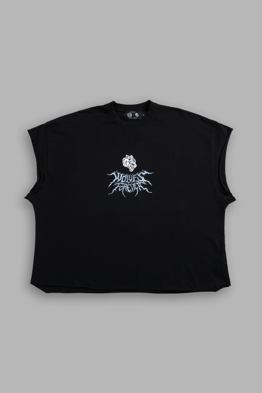 THROUGH HIS EYES GRUNGE CUT-OFF TEE IN BLACK