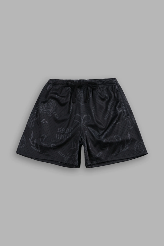 JUST LOOK UP MESH SHORTS IN BLACK