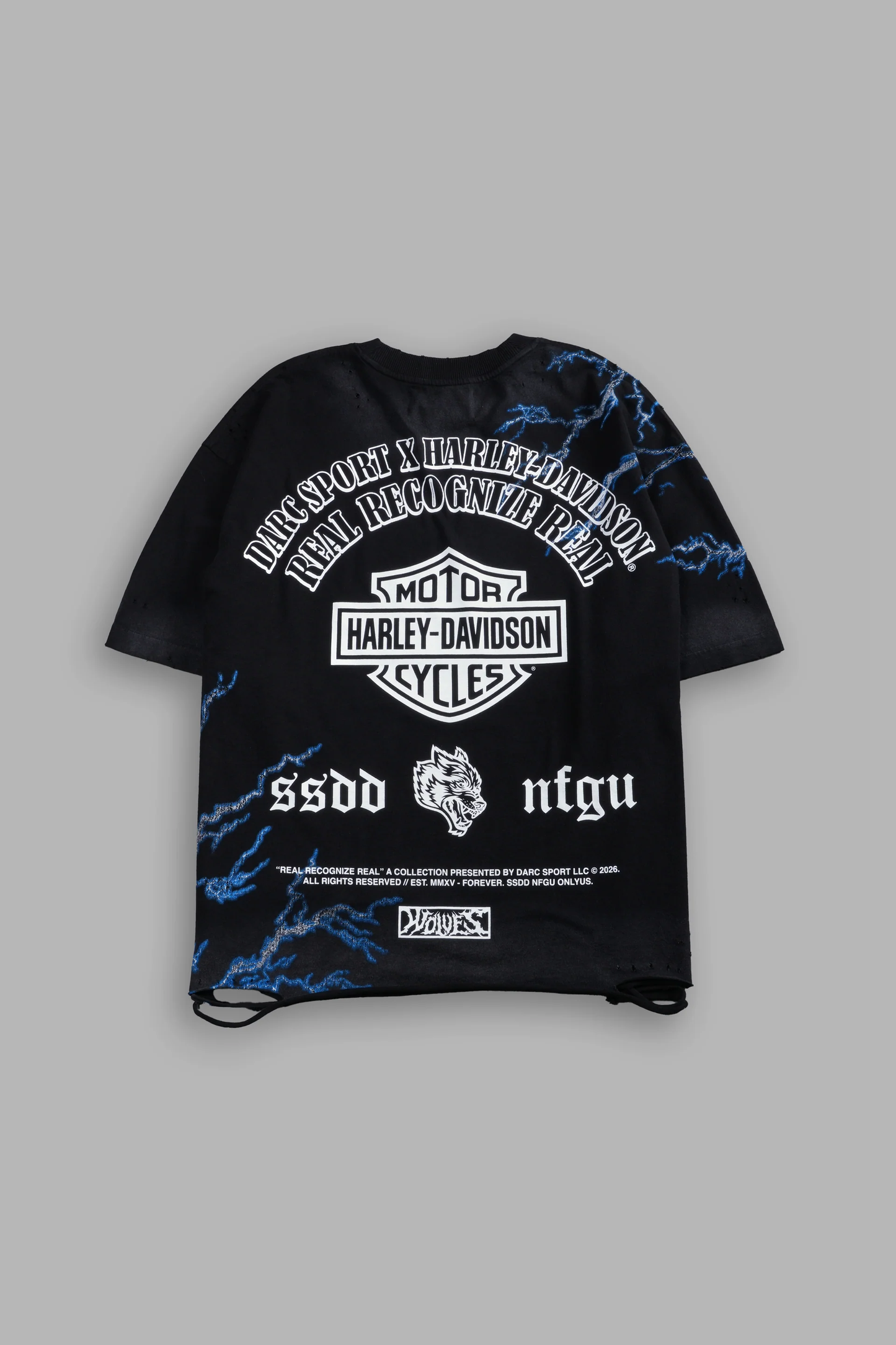 WE WERE NEVER THE SAME DISTRESSED GRUNGE TEE IN BLACK DRIFT WASH