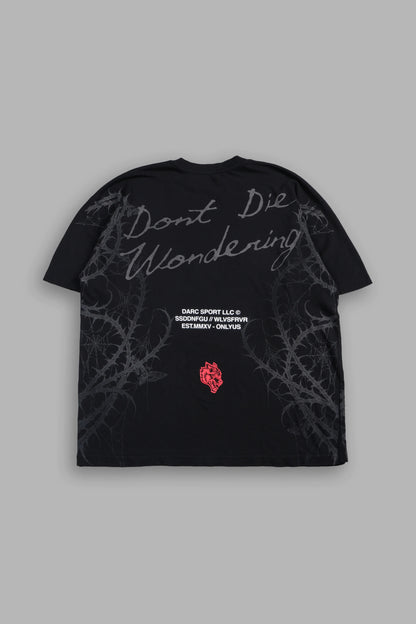 DONT DIE WONDERING MYSTERY TEE IN BLACK