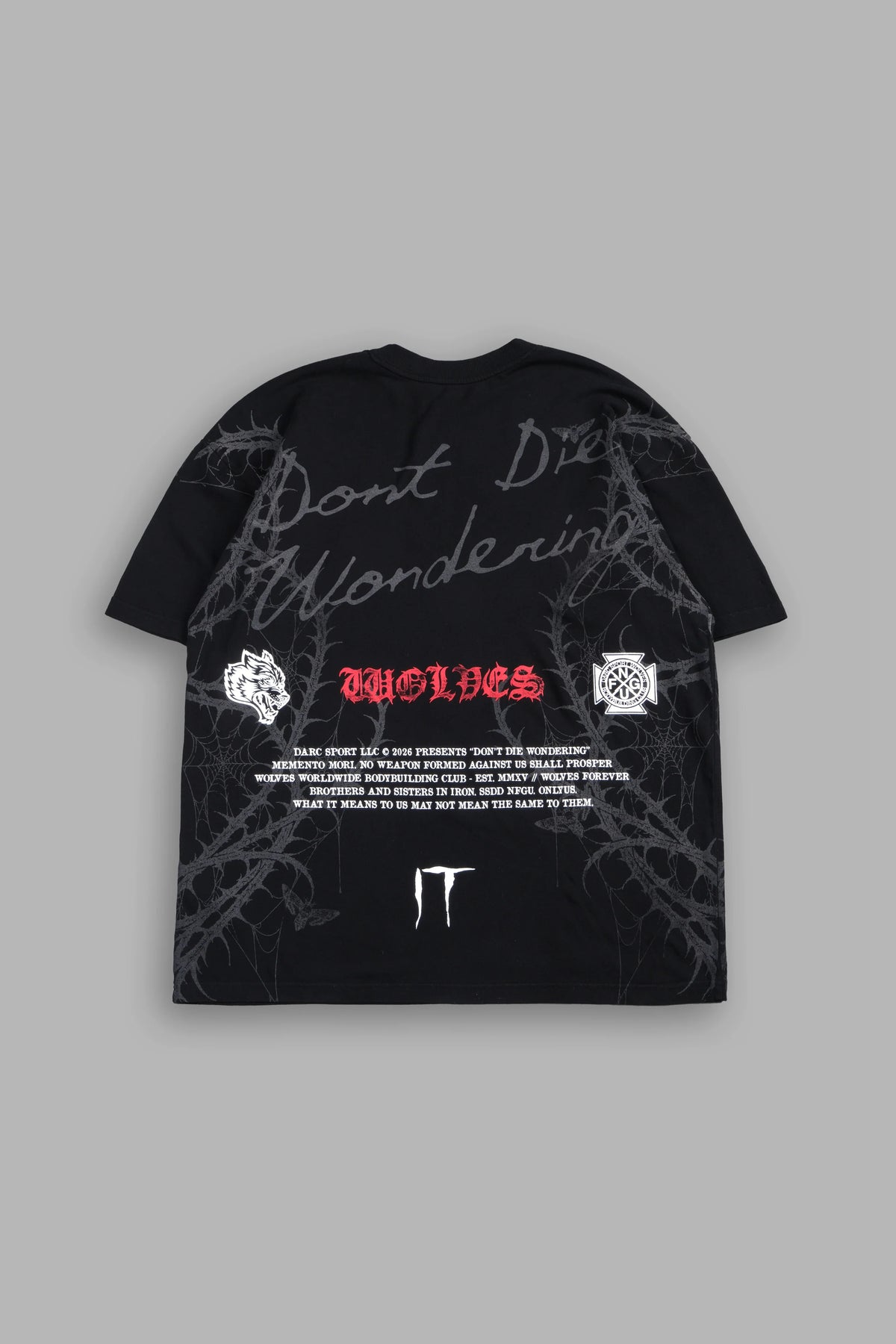 DONT DIE WONDERING MYSTERY TEE IN BLACK