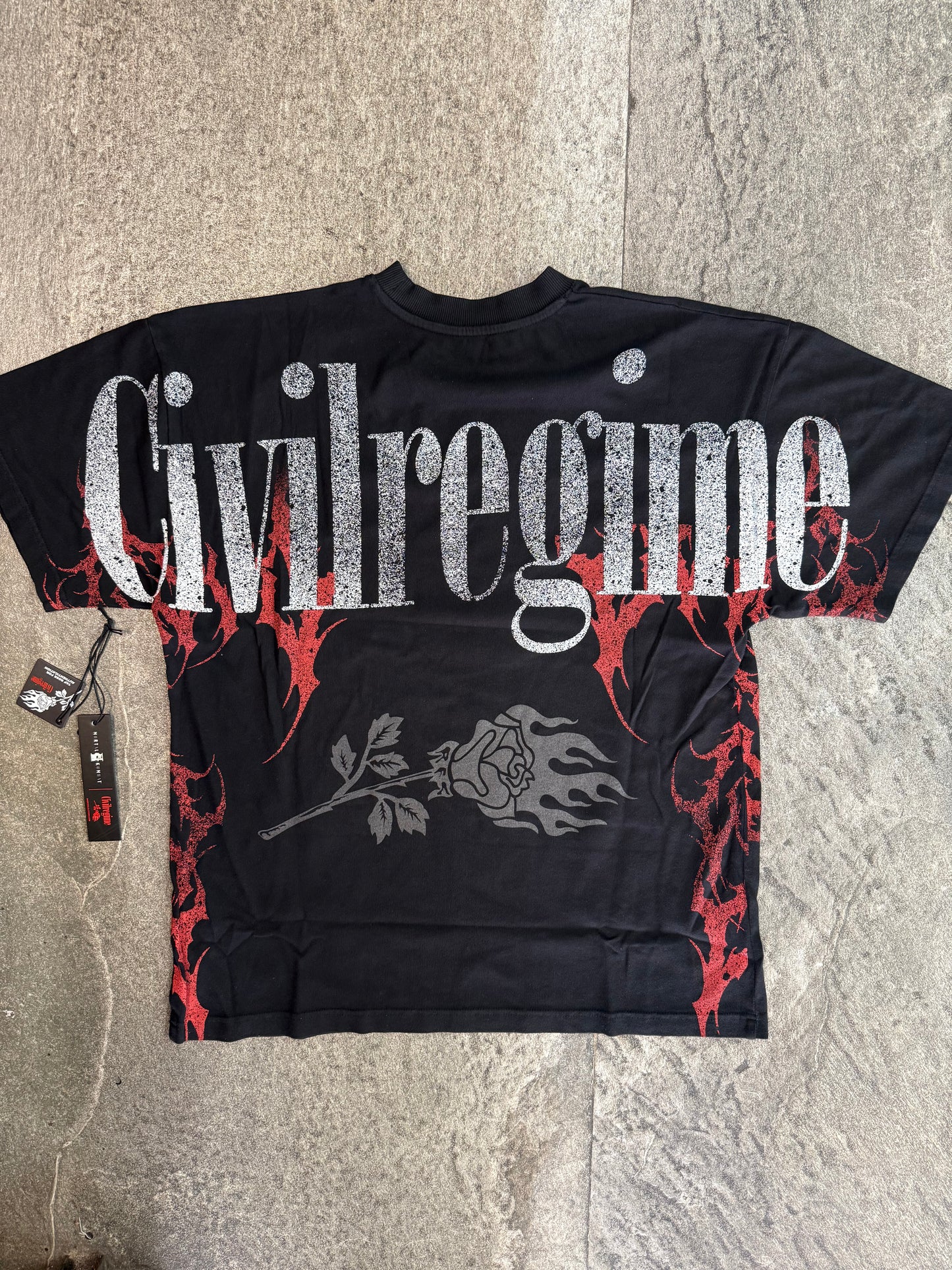 SHAO FLAMES AMERICAN CLASSIC OVERSIZED TEE IN BLACK