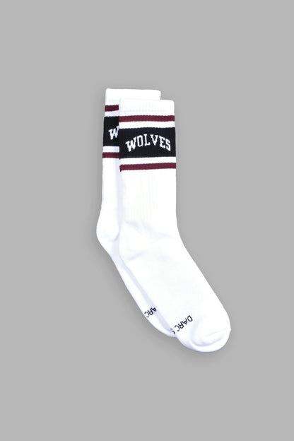 LOYALTY CLASSIC SOCKS IN WHITE/OXBLOOD/BLACK