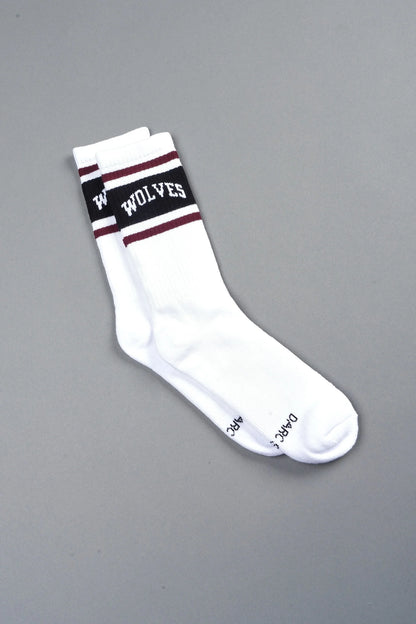 LOYALTY CLASSIC SOCKS IN WHITE/OXBLOOD/BLACK