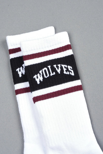 LOYALTY CLASSIC SOCKS IN WHITE/OXBLOOD/BLACK