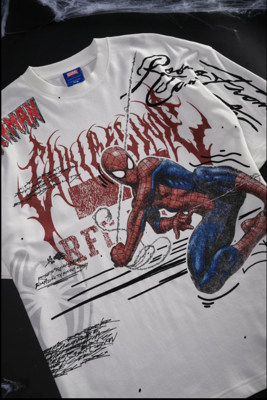 TEAM SPIDEY AMERICAN CLASSIC OVERSIZED TEE IN BUTTER