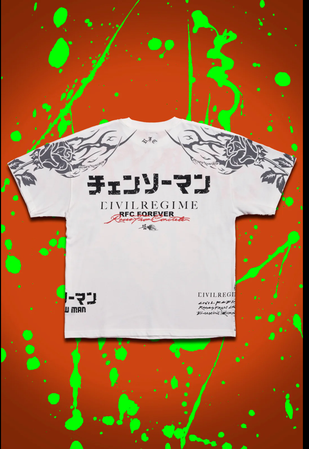 POWER'S CHAOS AMERICAN CLASSIC OVERSIZED TEE IN BUTTER