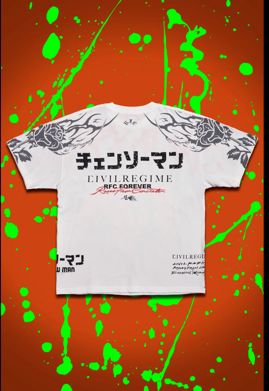 POWER'S CHAOS AMERICAN CLASSIC OVERSIZED TEE IN BUTTER