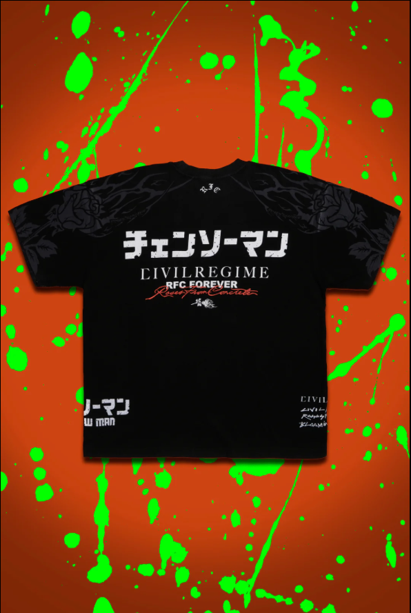 CHAINSAWS CHAOS AMERICAN CLASSIC OVERSIZED TEE IN VINTAGE BLACK