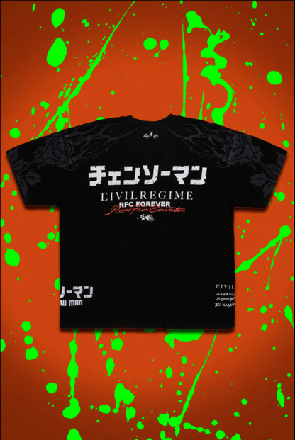 CHAINSAWS CHAOS AMERICAN CLASSIC OVERSIZED TEE IN VINTAGE BLACK
