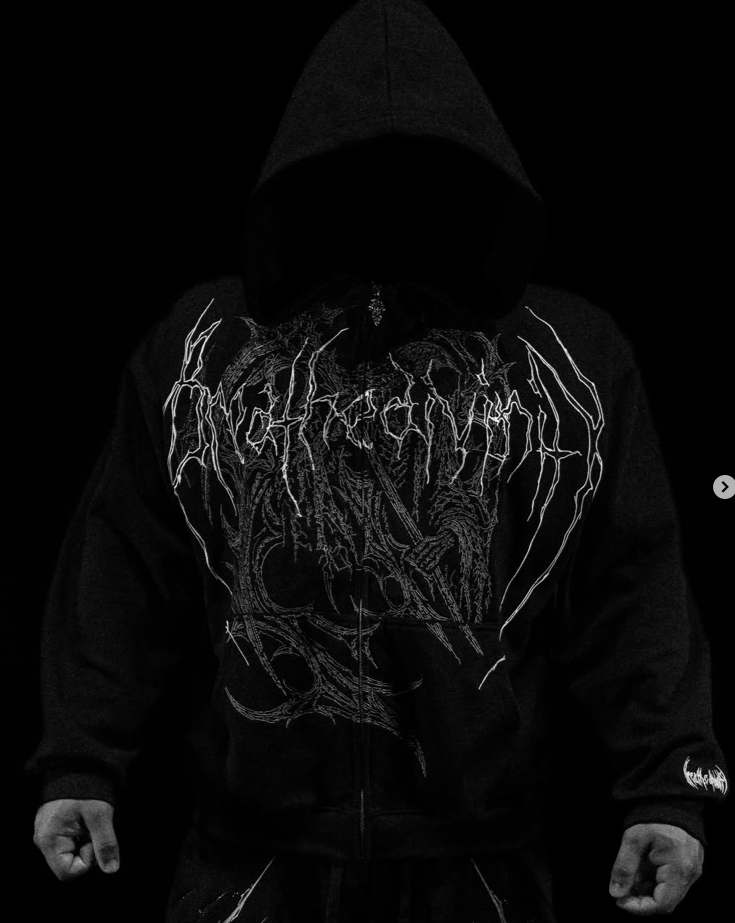 Grim Reaper Embroidered Oversized Zip-up Hoodie [GHOST]