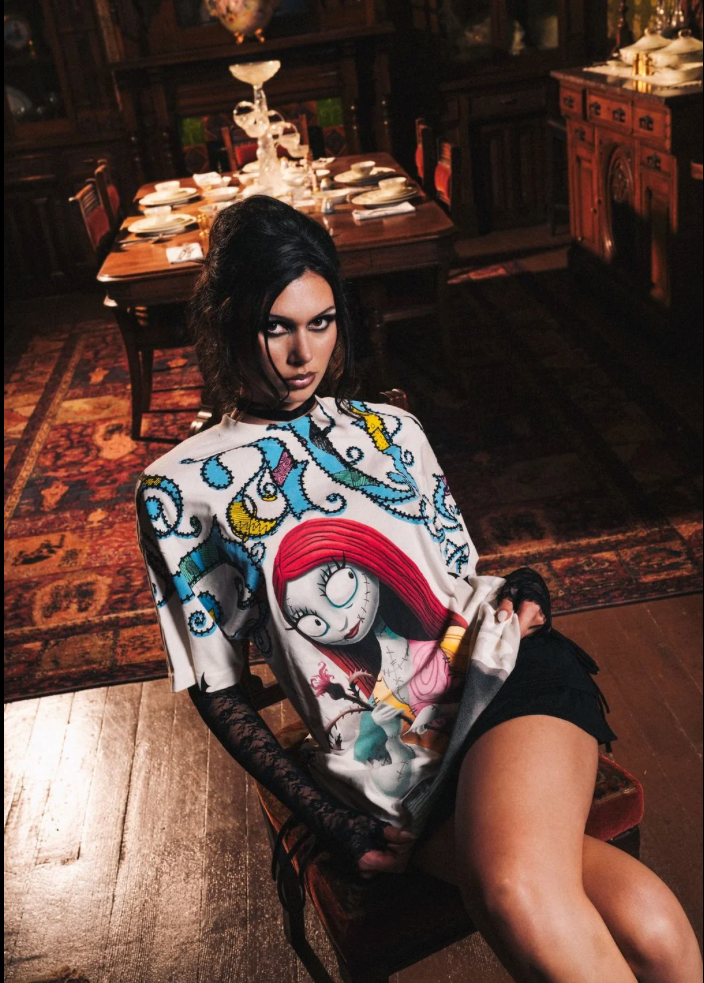 CHAOS STITCH BY STITCH AMERICAN CLASSIC OVERSIZED TEE IN BUTTER