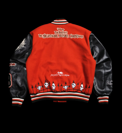 OOGIE BOOGIE LETTERMAN JACKET IN PUMPKIN ORANGE/BLACK