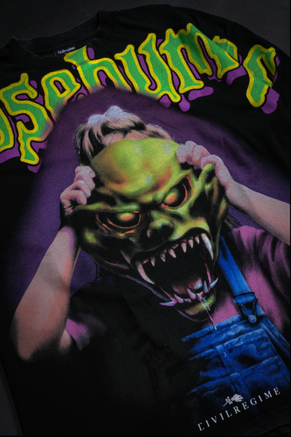 HAUNTED MASK AMERICAN CLASSIC OVERSIZED TEE IN VINTAGE BLACK