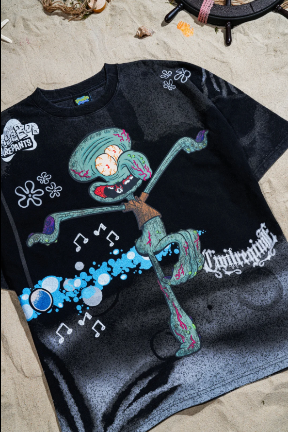 DYSTOPIC BOTTOM "SIDE BY SIDE" 199X OVERSIZED TEE IN VINTAGE BLACK