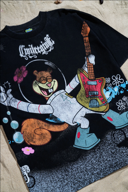 KRUST PUNK "SIDE BY SIDE" 199X OVERSIZED TEE IN VINTAGE BLACK