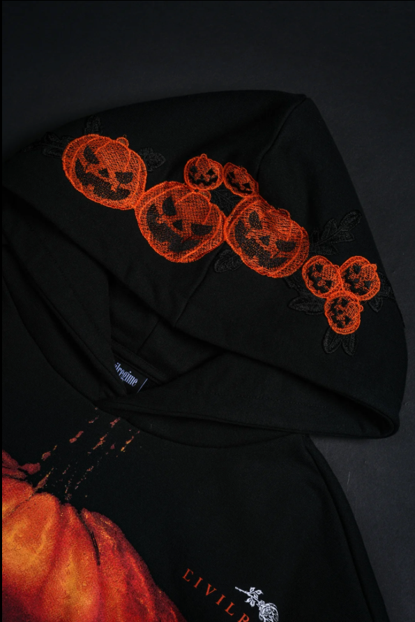 PURE EVIL INDIE ROSE HOODIE IN BLACK