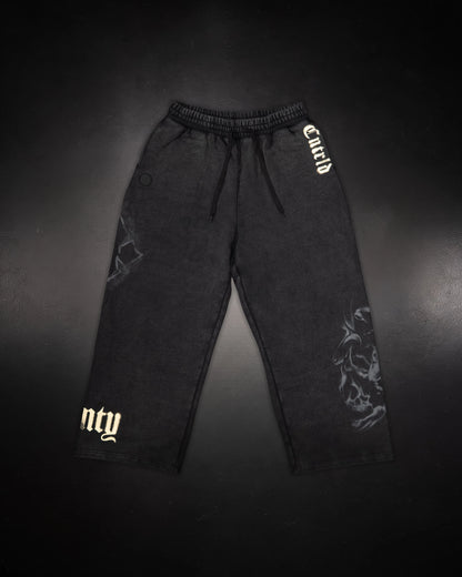 WIDE LEG SWEATS BLACK