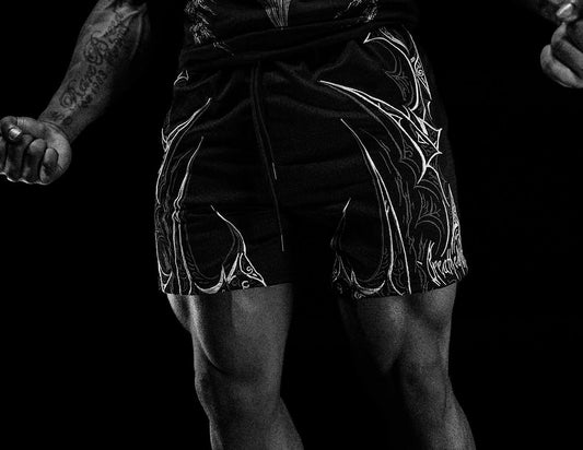 Skeletal Bodybuilding Mesh Shorts [VOID BLACK]
