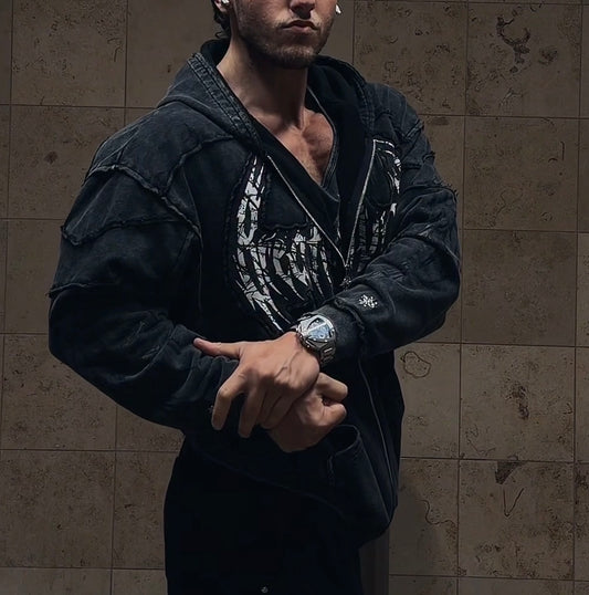Ruined Oversized Zip-up Hoodie [GHOST]