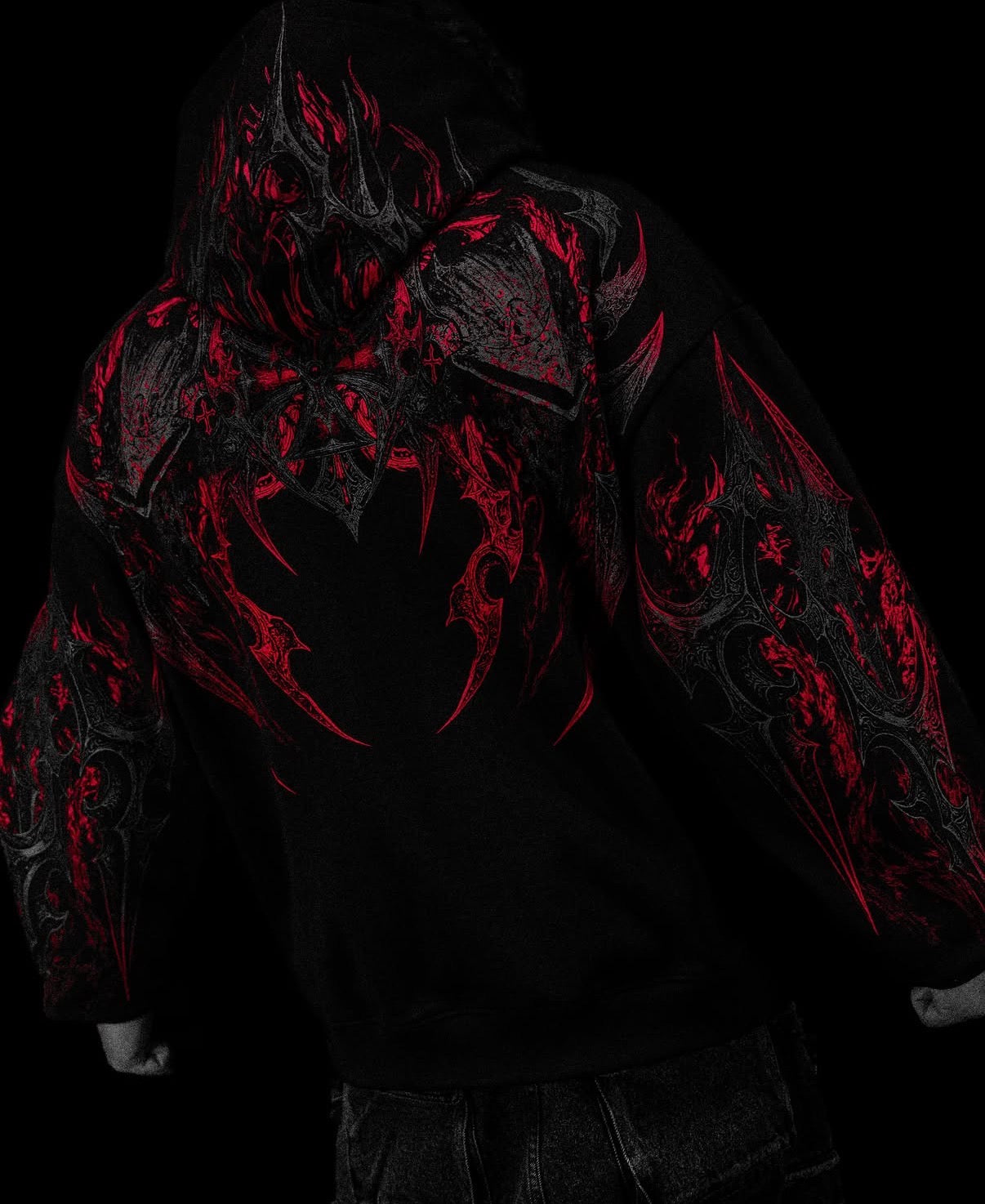 Berserker Oversized Zip-up Hoodie [HELLFIRE]