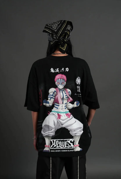 Akaza "Side By Side" Series Premium Oversized Tee in Black