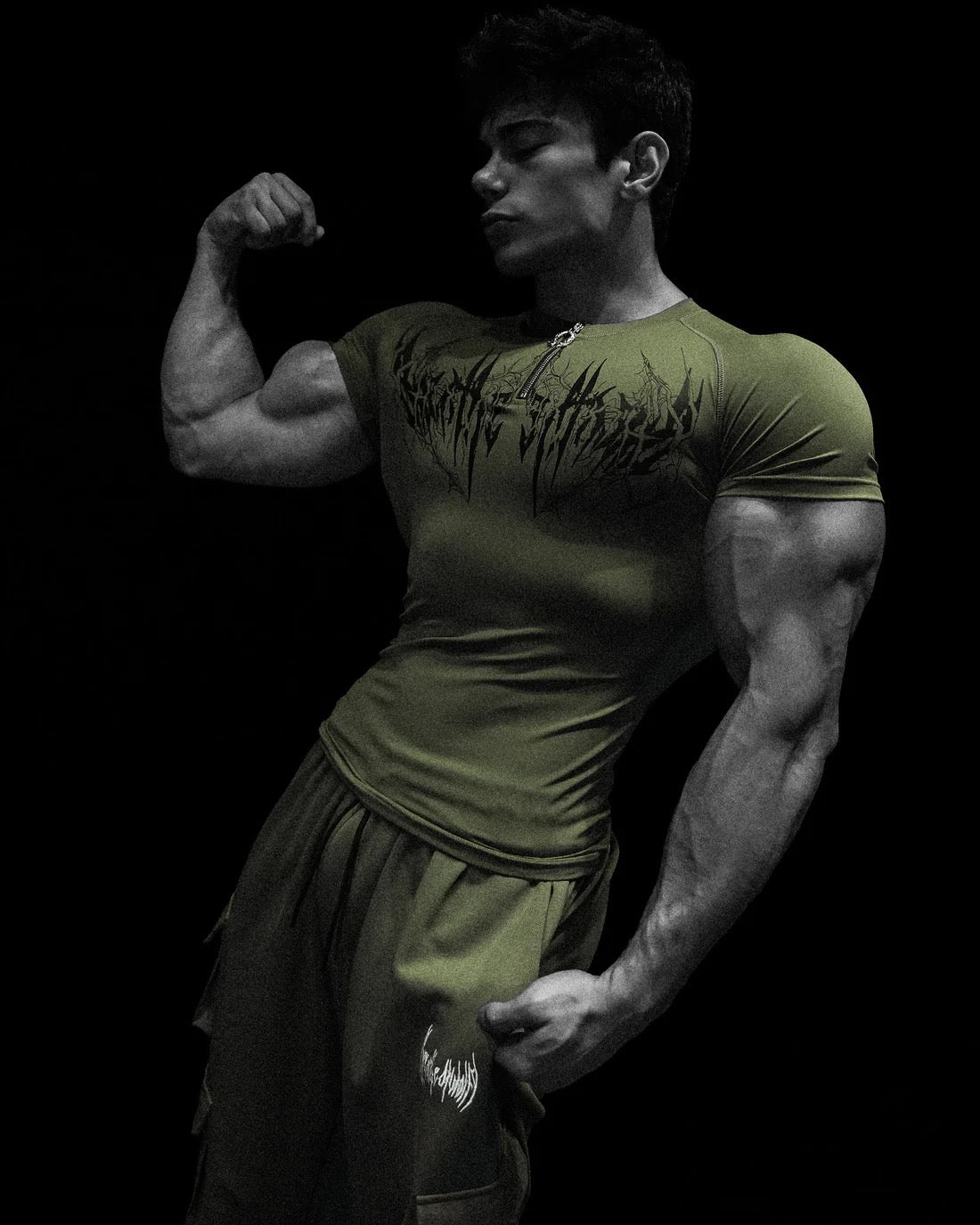 Void Tech™ Deathwing Shortsleeve Quarter Zip Compression [OLIVE GREEN]