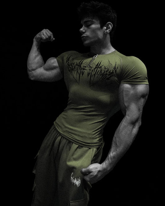 Void Tech™ Deathwing Shortsleeve Quarter Zip Compression [OLIVE GREEN]