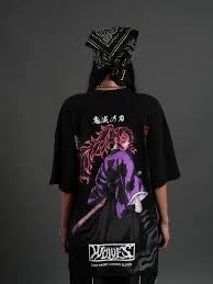 Kokushibo "Side By Side" Series Premium Oversized Tee in Black