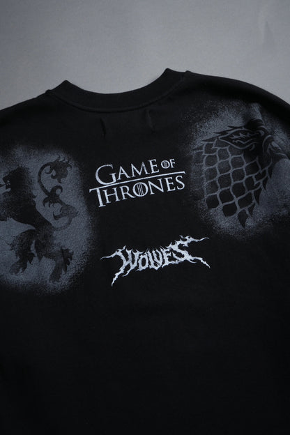 IRON WOLF PREMIUM OVERSIZED TEE IN BLACK