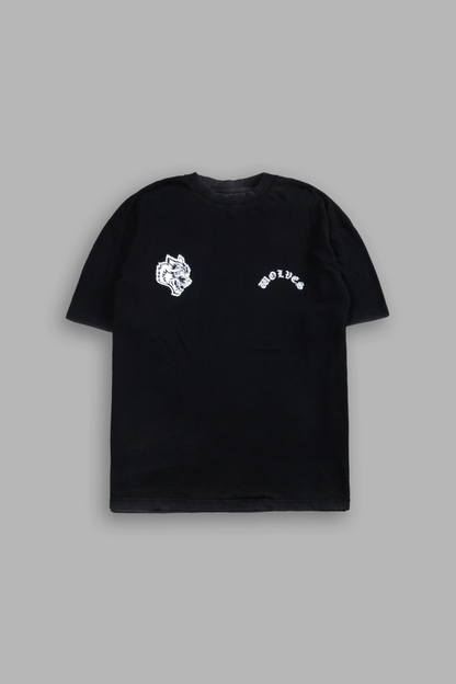 CROSSED HEARTS PREMIUM OVERSIZED TEE IN BLACK