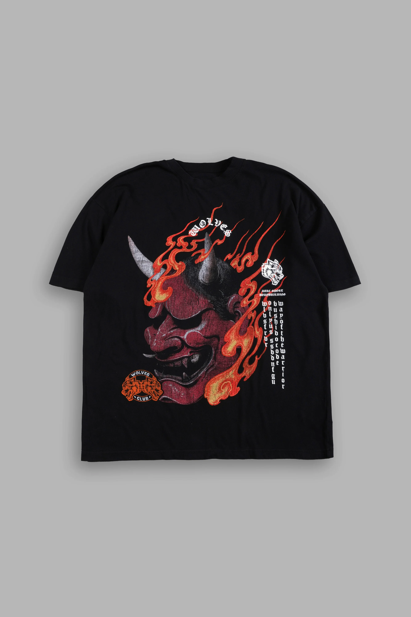 WOLVES CLUB ONI INFERNO PREMIUM OVERSIZED TEE IN BLACK