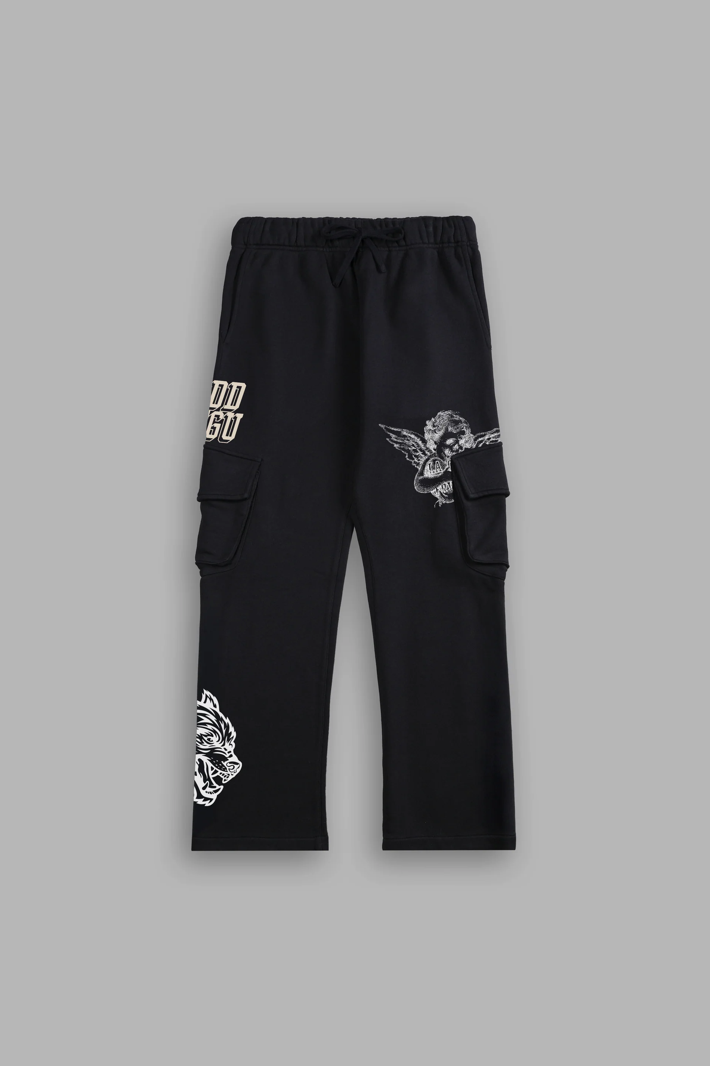 LA CA FRVR BIGELOW CARGO SWEAT PANTS IN BLACK