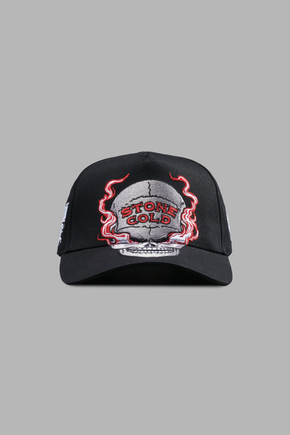 STONE COLD BIG SKULL 5 PANEL HAT IN BLACK