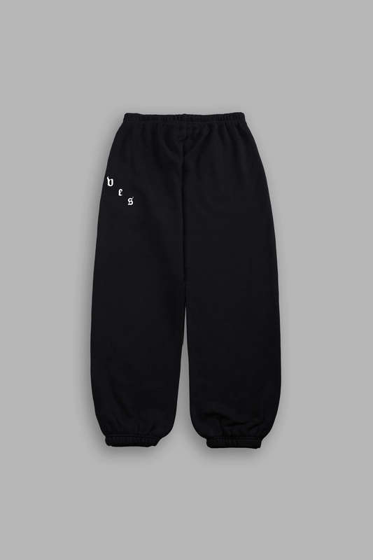 WOLVES PYRAMID LIGHTWEIGHT LOUNGER SWEAT PANTS IN BLACK