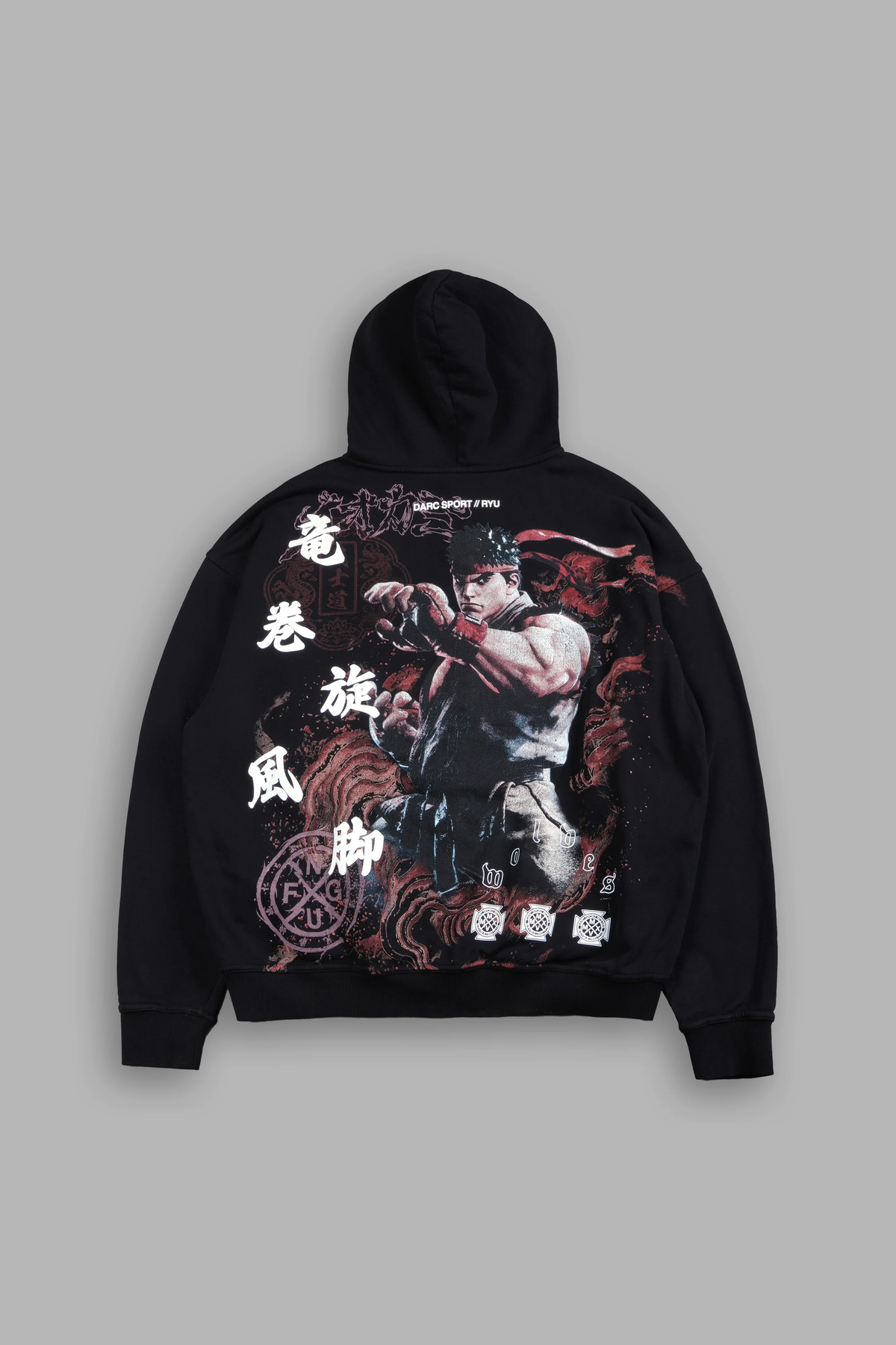 DRAGON RISING BISHOP HOODIE IN BLACK