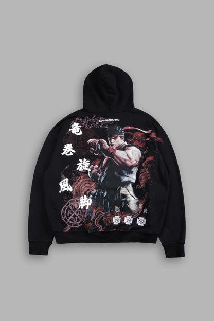 DRAGON RISING BISHOP HOODIE IN BLACK