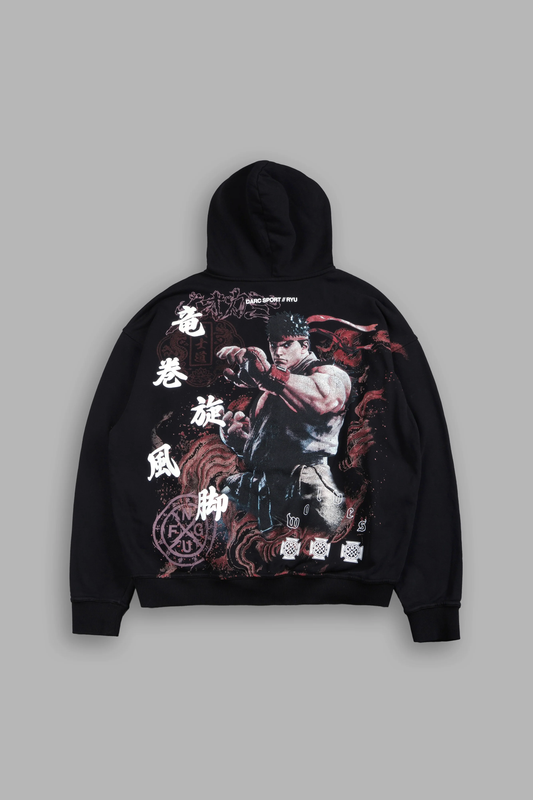 DRAGON RISING BISHOP HOODIE IN BLACK