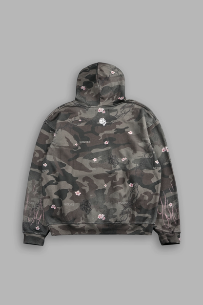 DARC BLOSSOM PIERCE HOODIE IN WARRIOR IN A GARDEN GREEN CAMO