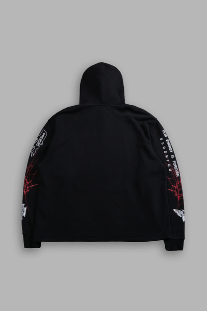BLOOD THIRSTY WEBS "MOATY" HOODIE IN BLACK